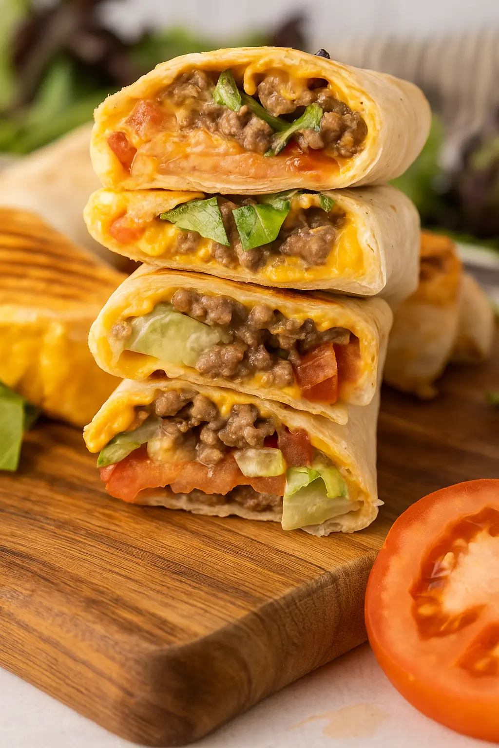 Grilled Cheeseburger Wraps