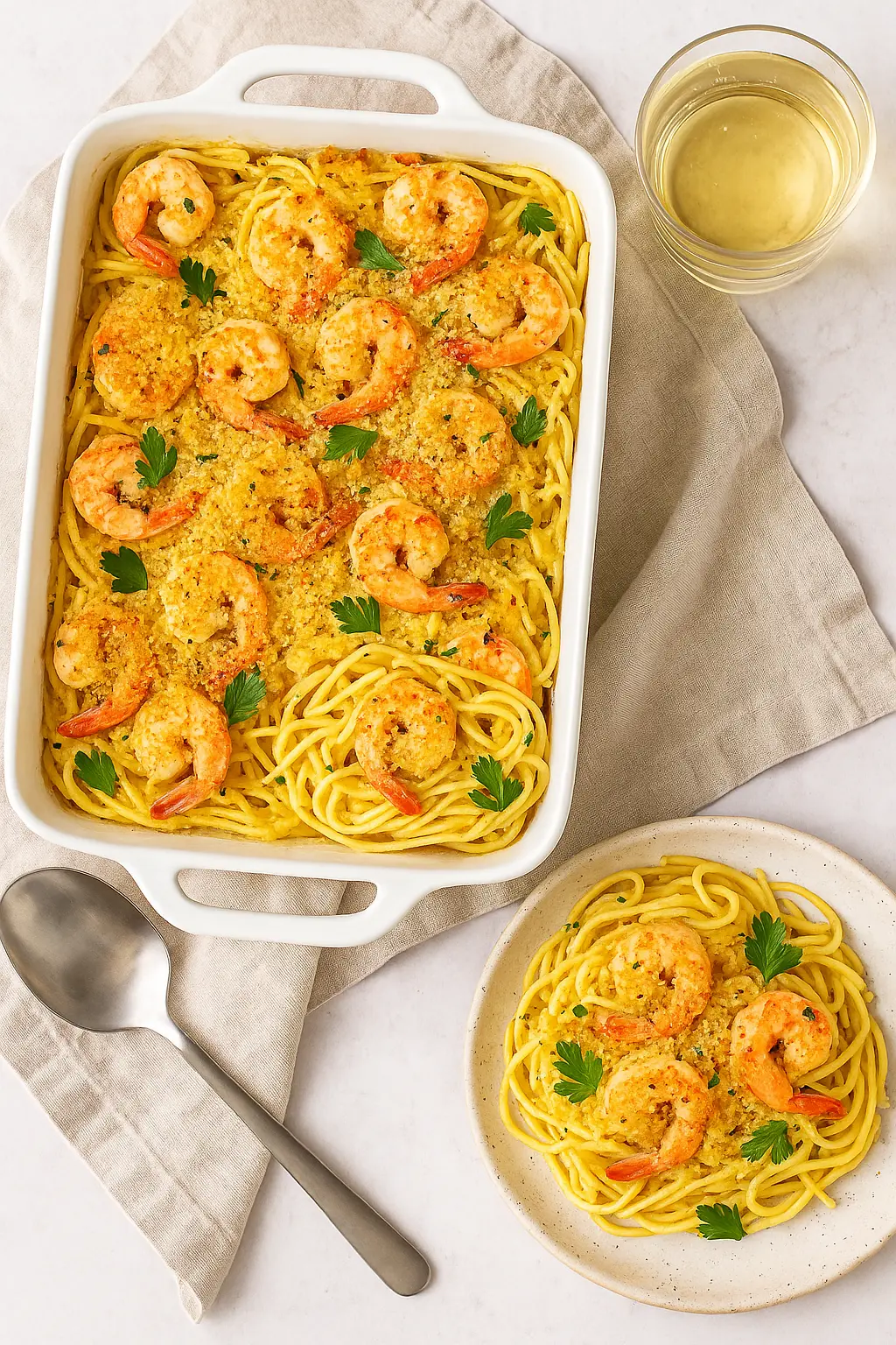 shrimp scampi pasta bake