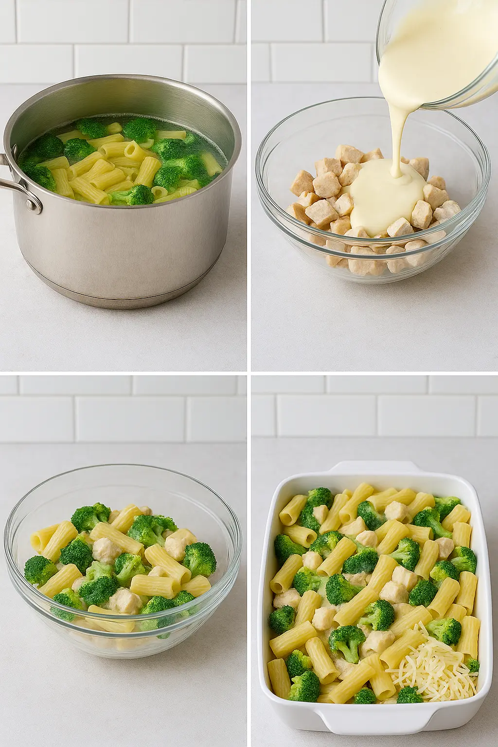chicken broccoli alfredo pasta bake