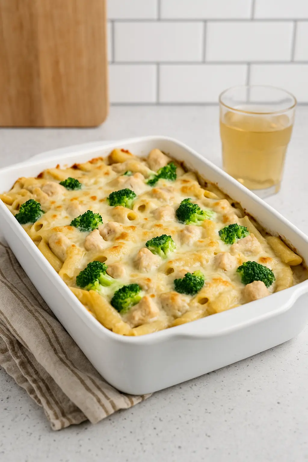 chicken broccoli alfredo pasta bake