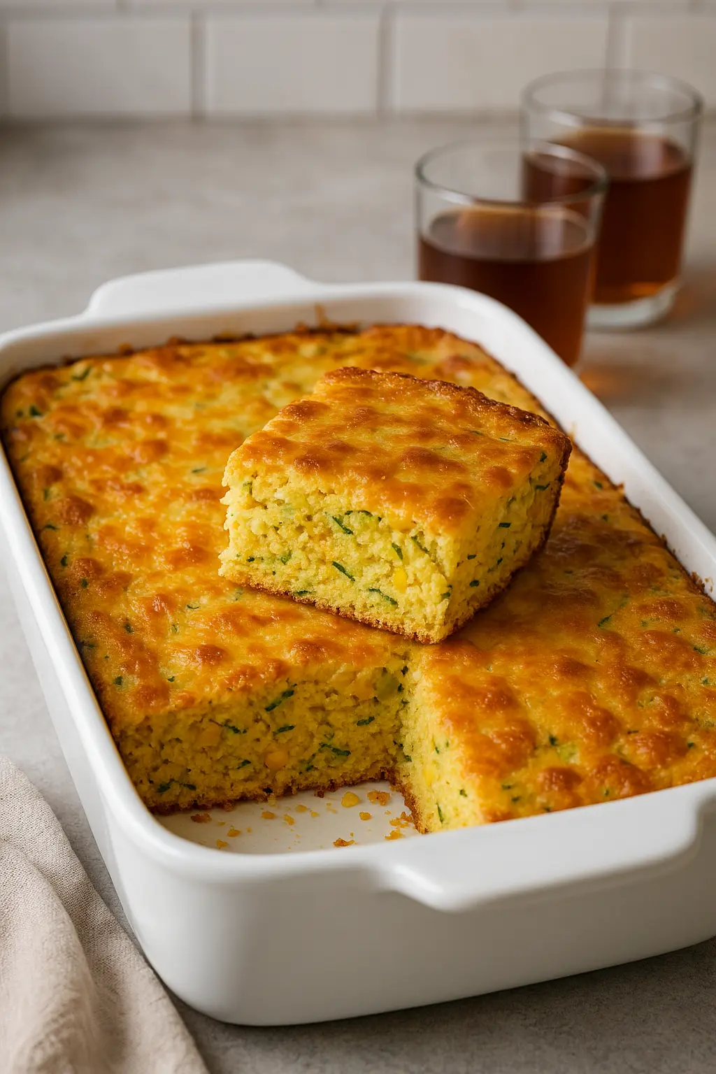 Cheesy Zucchini Cornbread Casserole