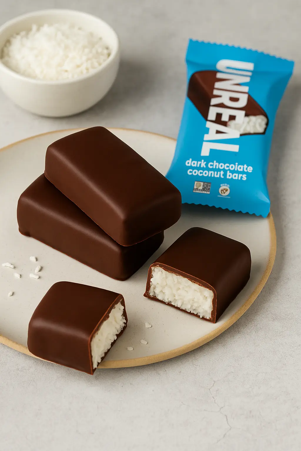 unreal dark chocolate coconut bars