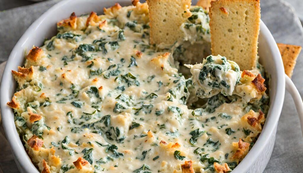 Spinach and Artichoke Dip with Crab Meat