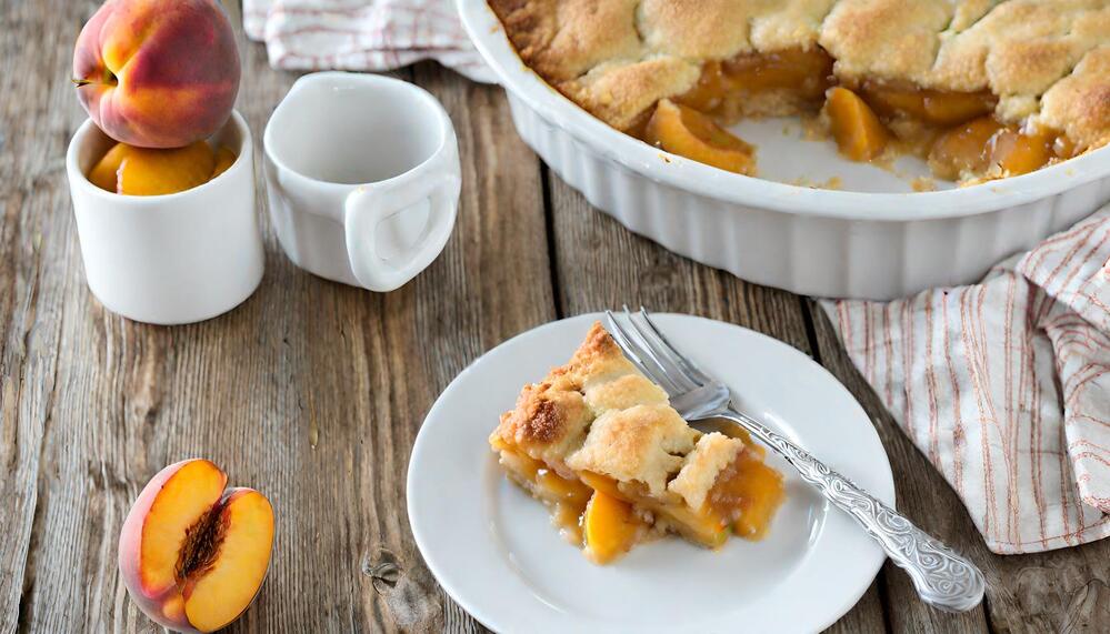 Triple Crust Peach Cobbler