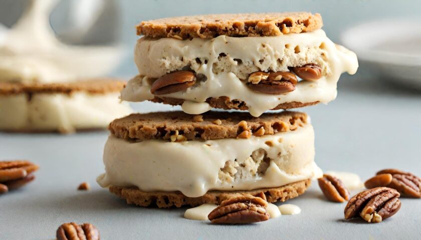 Butter Pecan Ice Cream Sandwiches