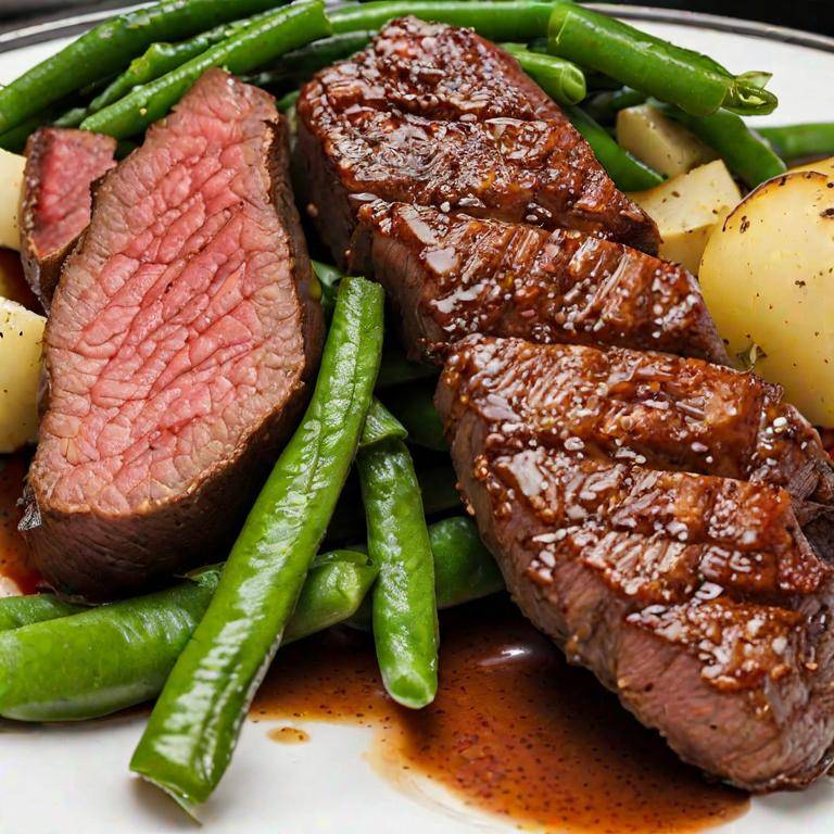 steak potatoes and green beans