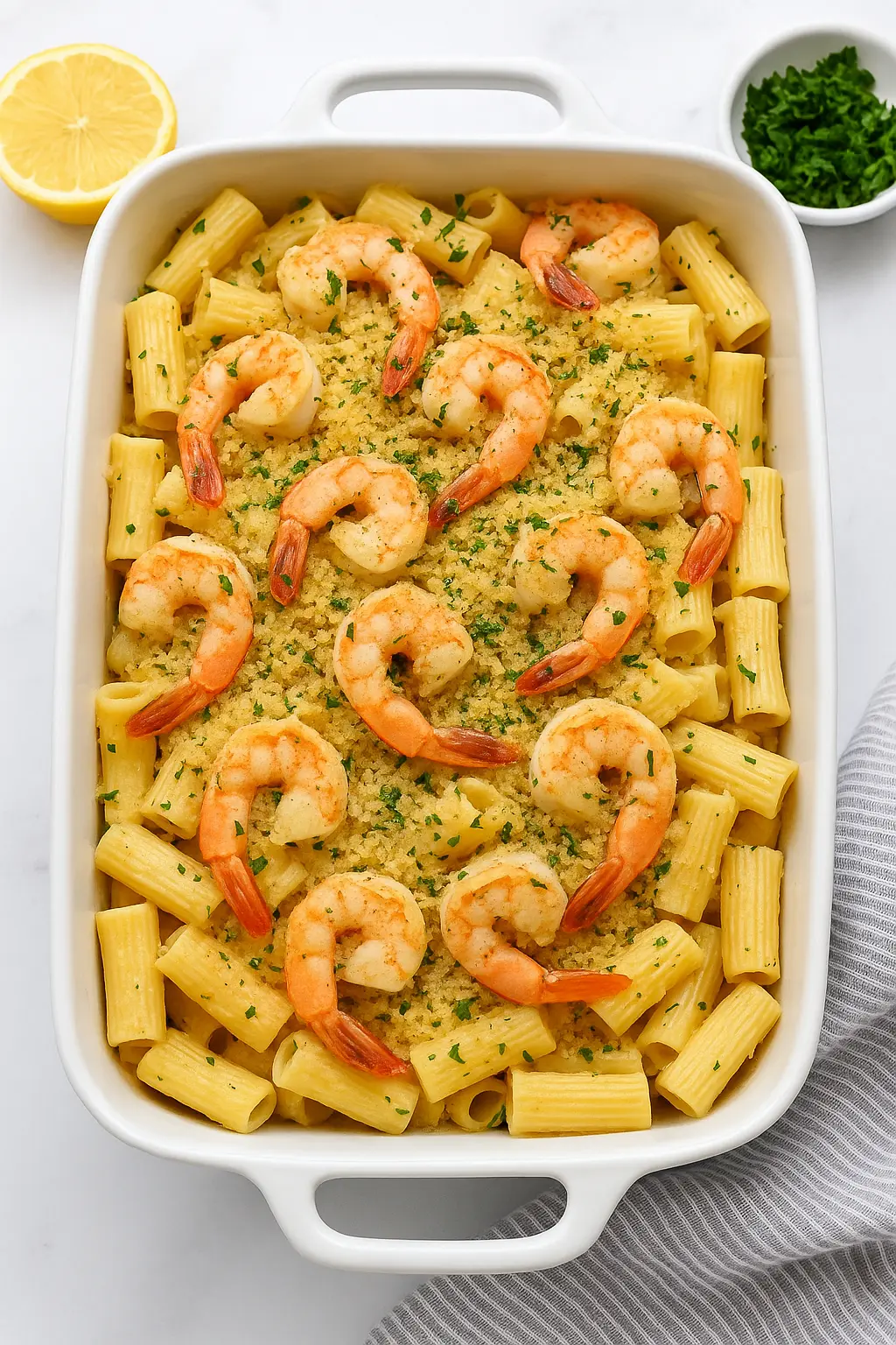 1 Easy Shrimp Scampi Pasta Bake That Tastes Like a Restaurant Dish