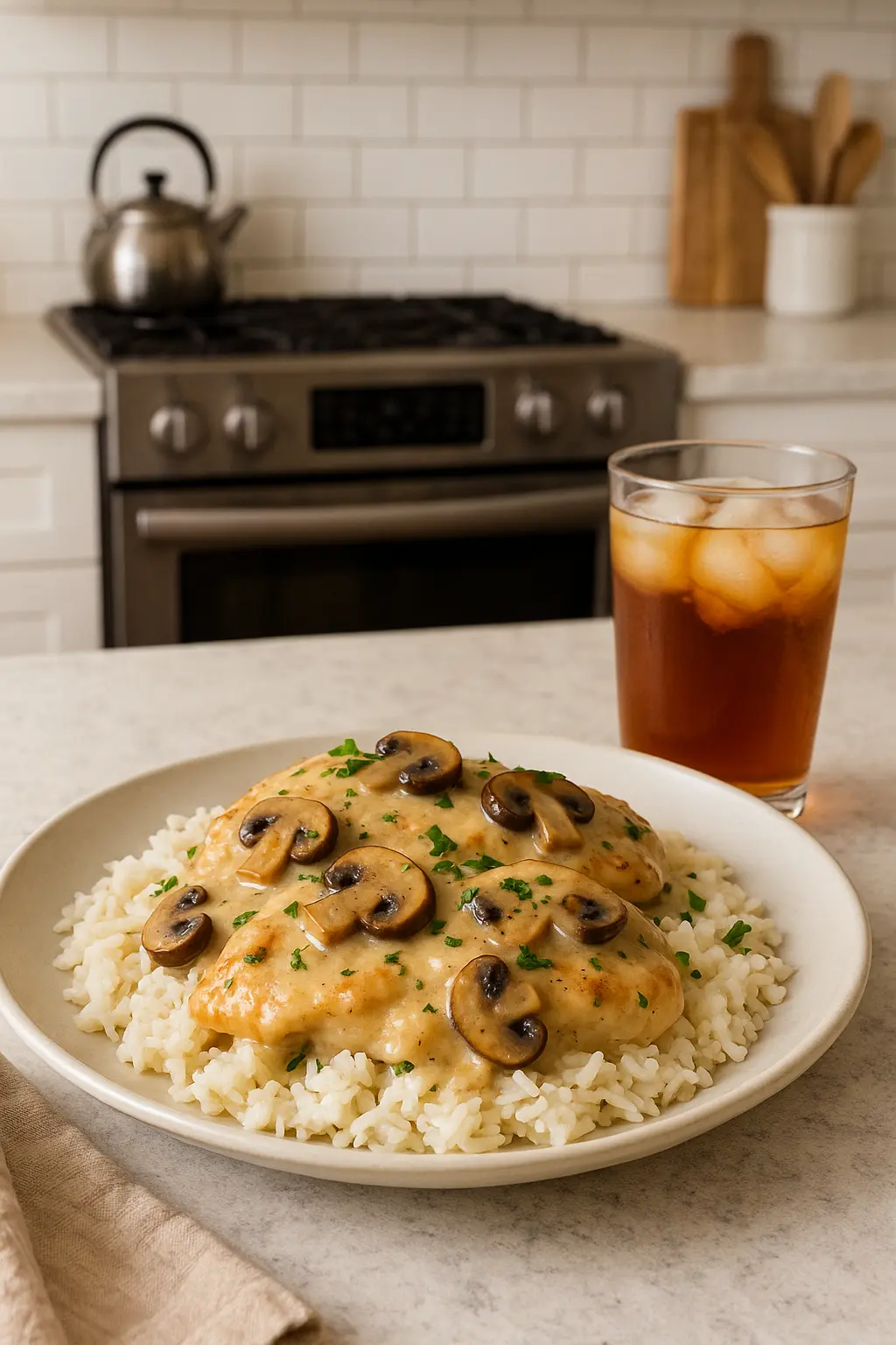 Creamy Smothered Chicken and Rice