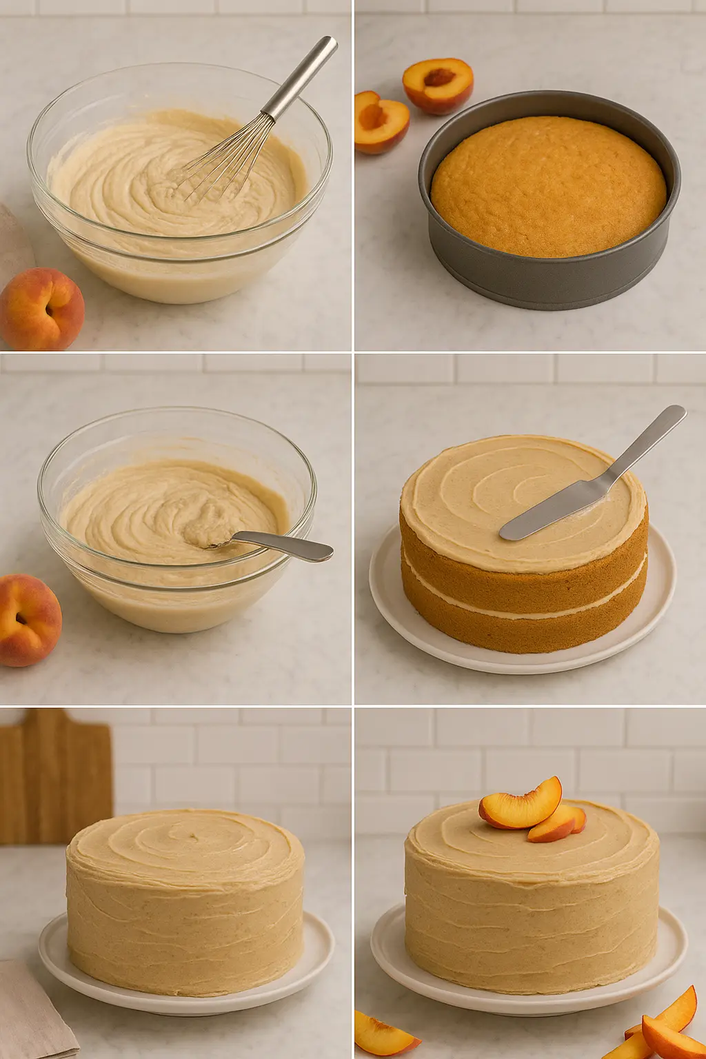 Peach Cake with Brown Sugar Frosting
