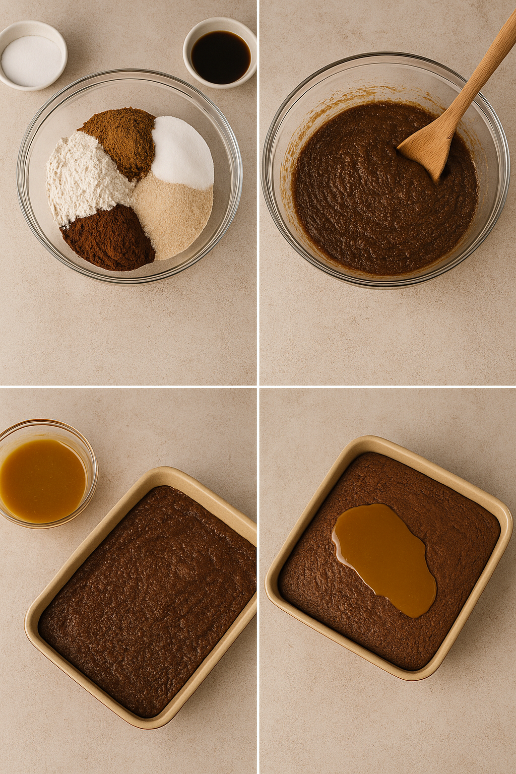 gooey coffee caramel cake