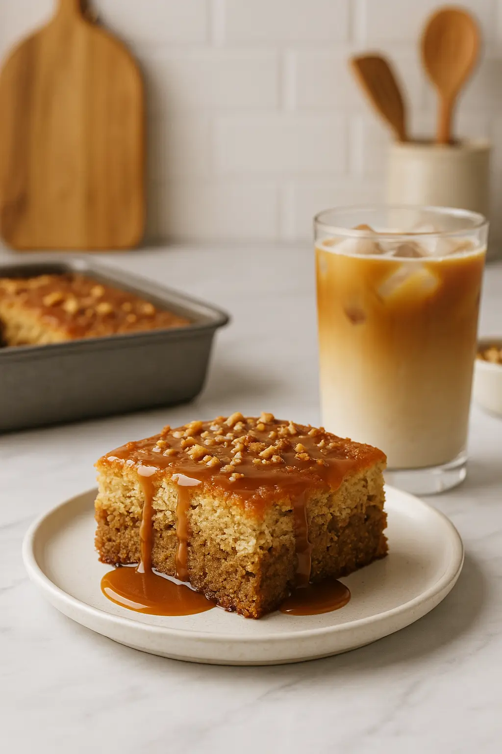 gooey coffee caramel cake