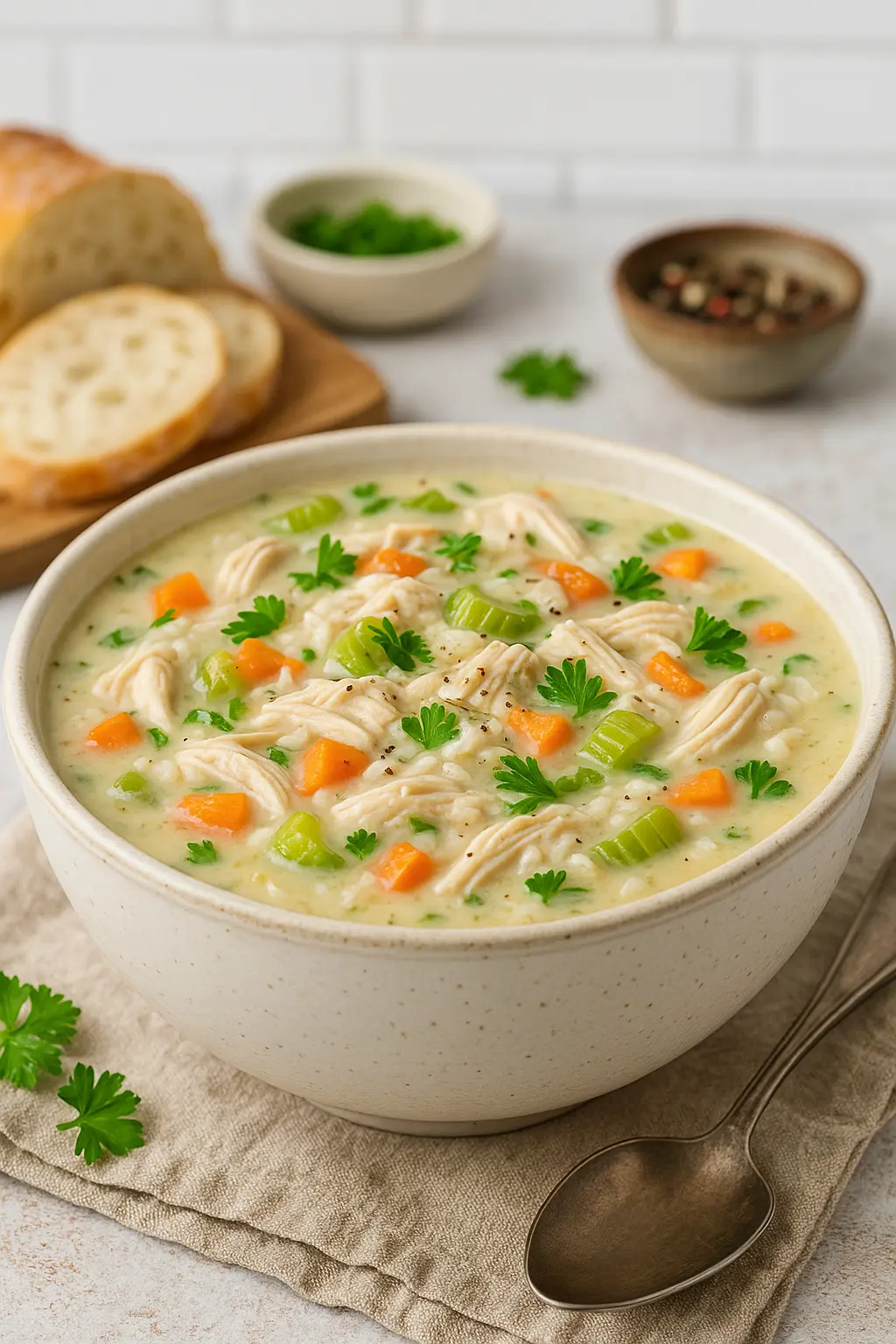creamy chicken and rice soup recipe