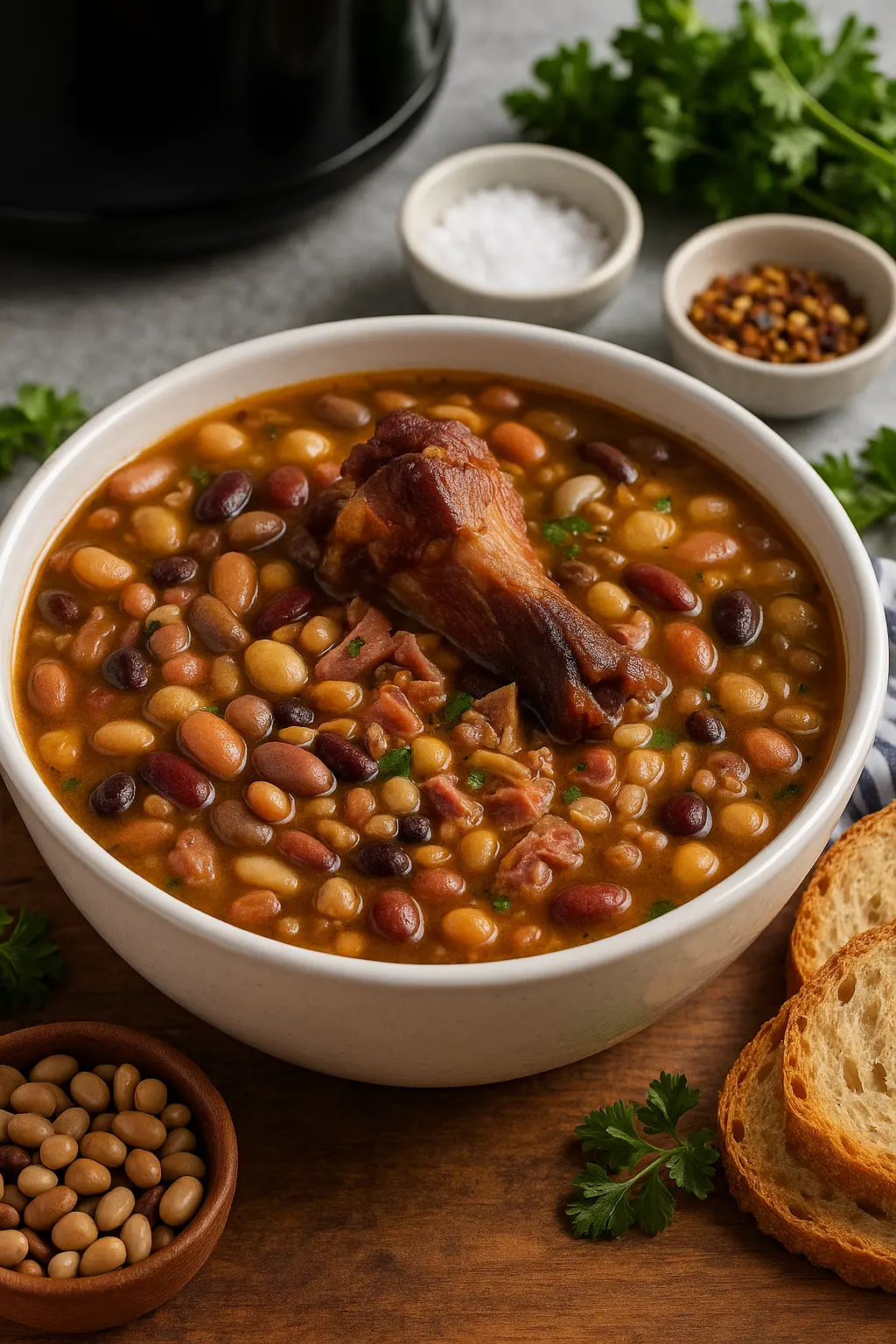 15 bean soup recipe with ham bone crock pot