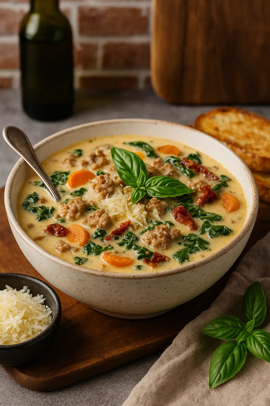 The Best Creamy Parmesan Italian Sausage Soup