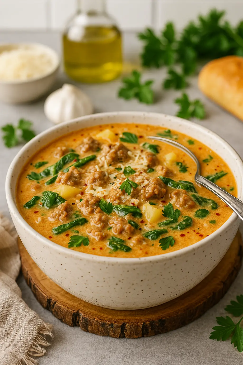 creamy parmesan italian sausage soup