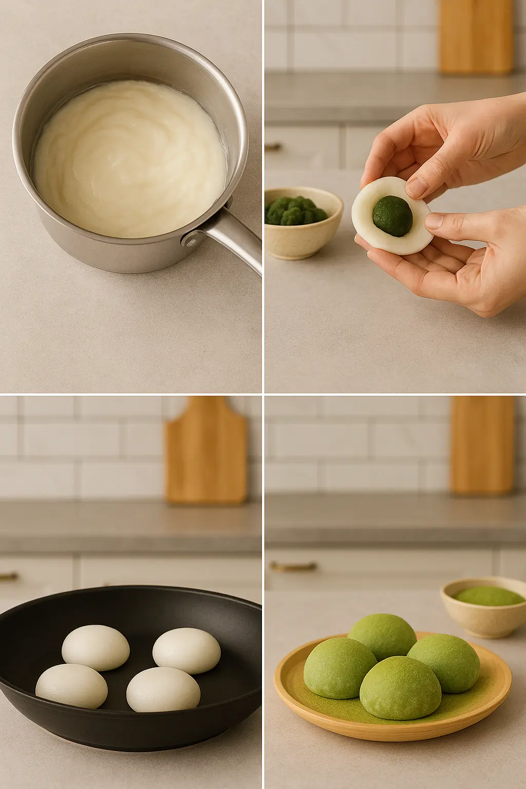 green tea mochi