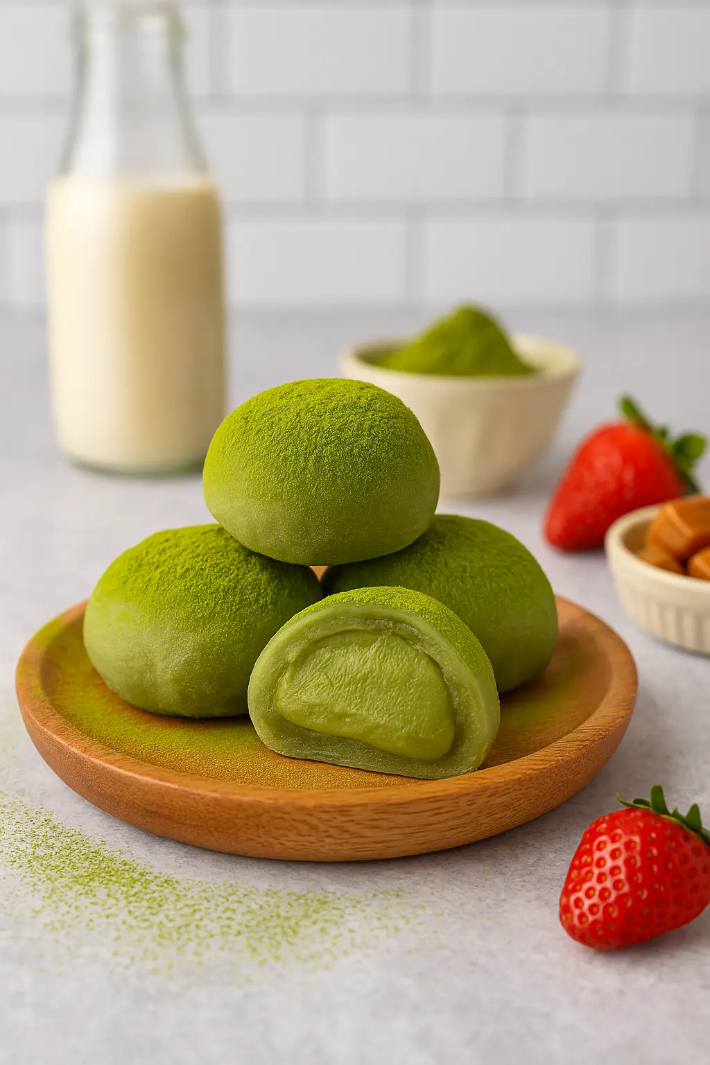 green tea mochi