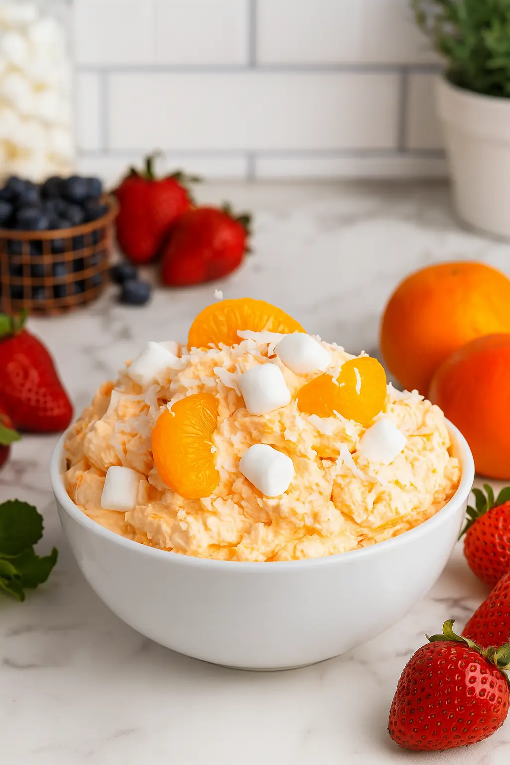 5-Minute Dessert Delight: Easy Homemade Orange Fluff Salad