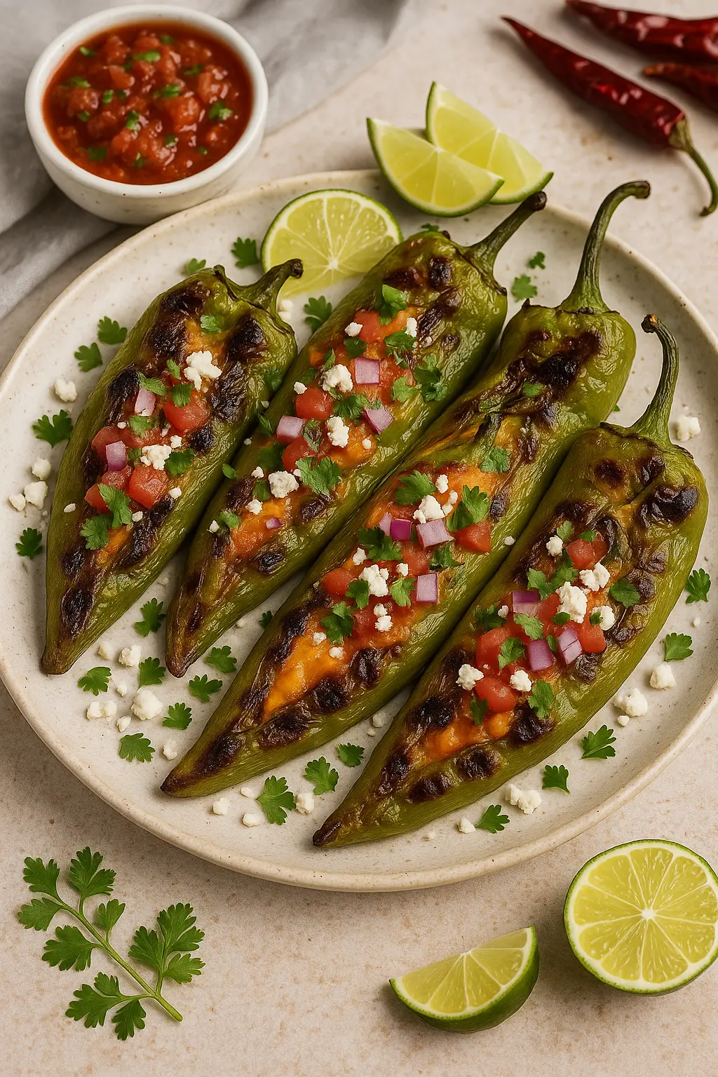The Best Homemade stuffed hatch chiles​