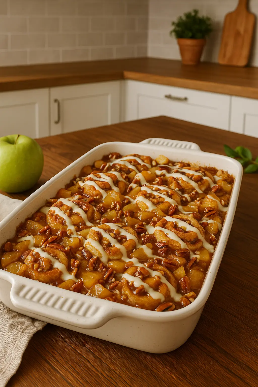 caramel apple cinnamon roll dump cake