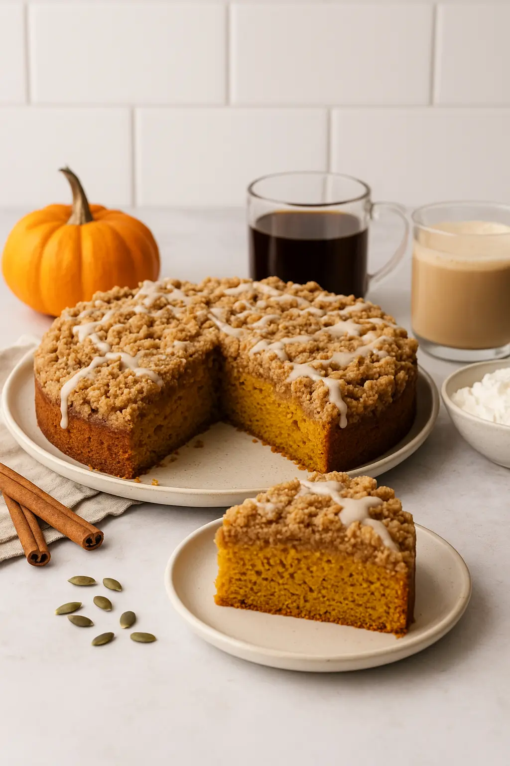 Pumpkin Streusel Coffee Cake