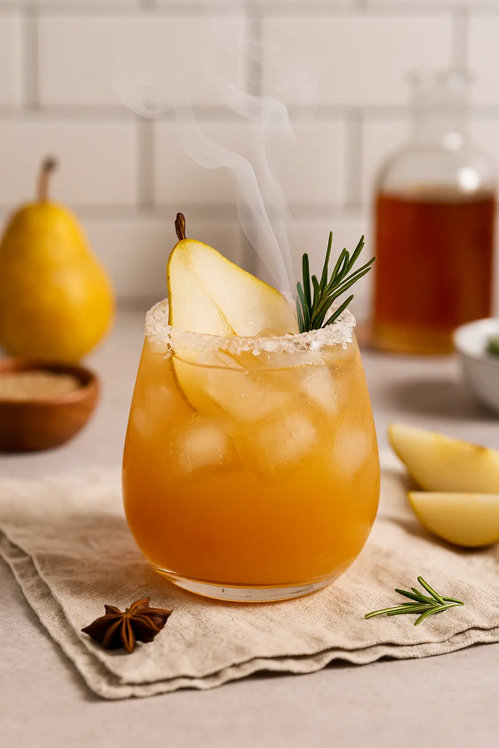 5 Minutes Smoky Pear Fall Margarita Recipe