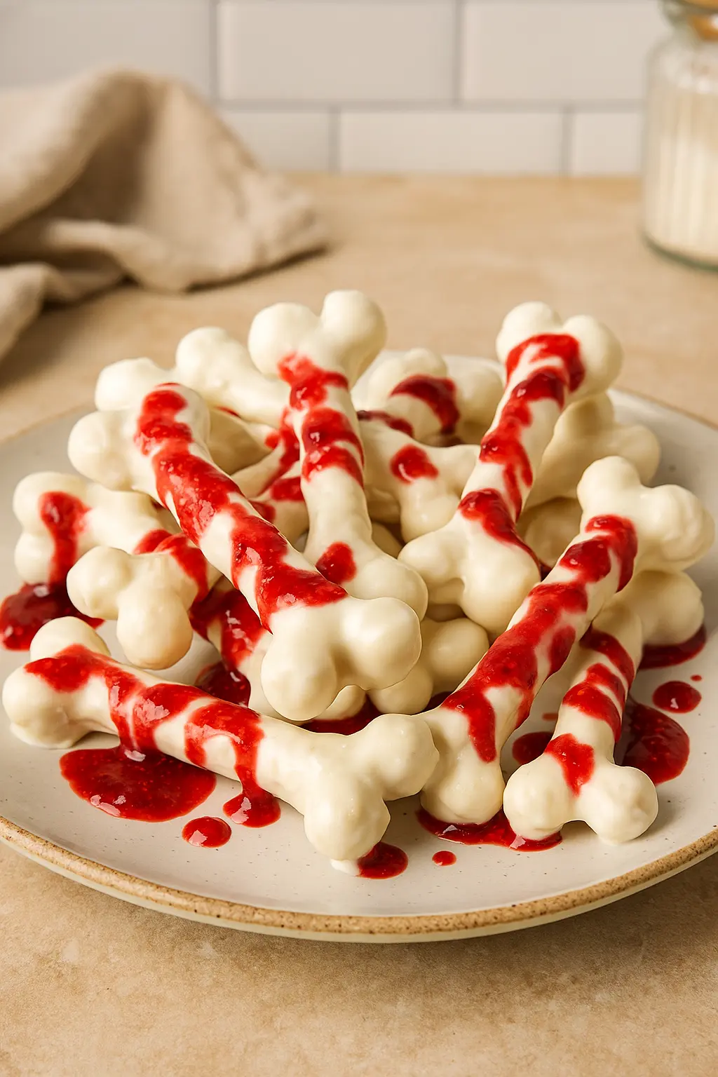 Bloody White Chocolate Pretzel Bones