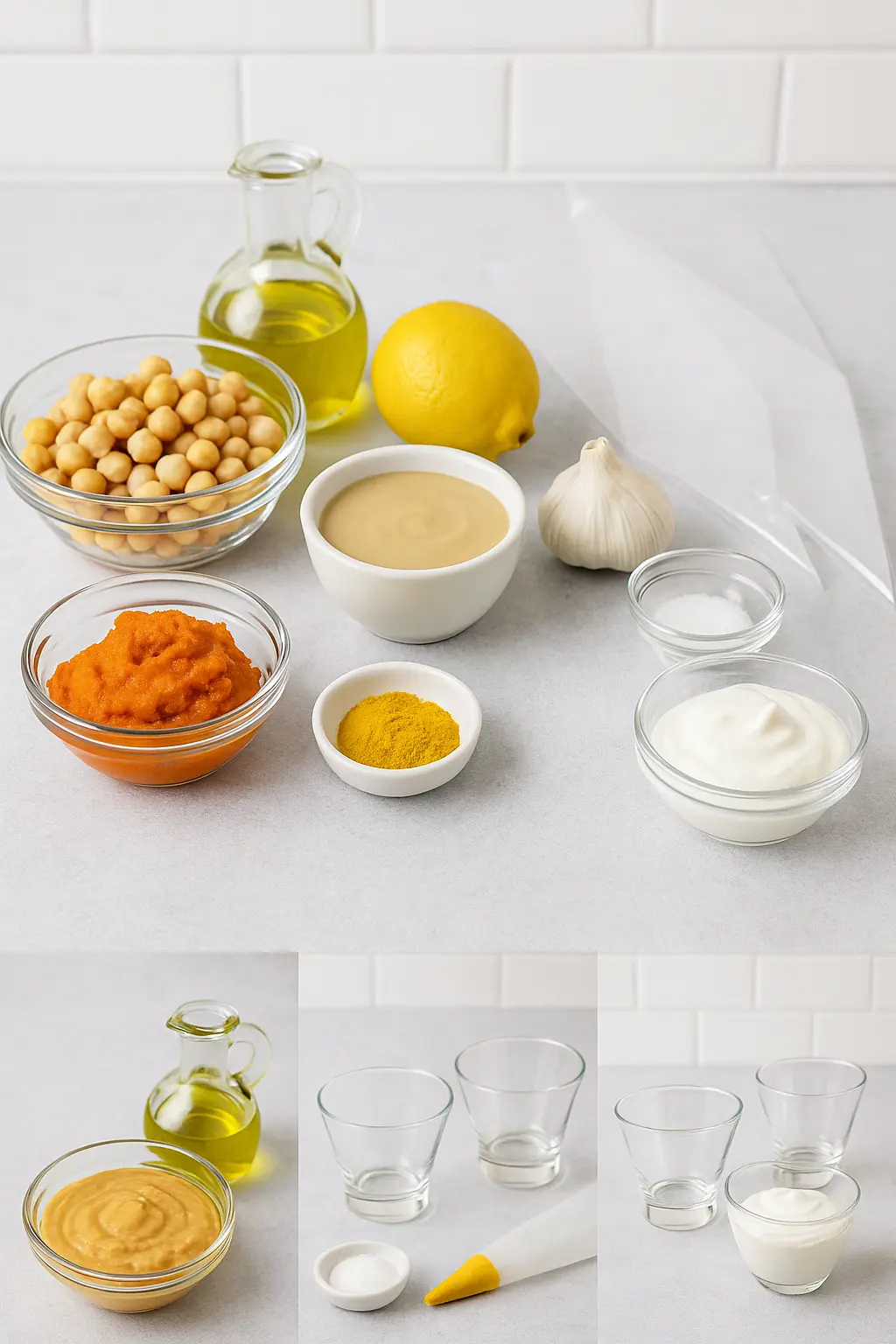 Candy Corn Hummus Cups