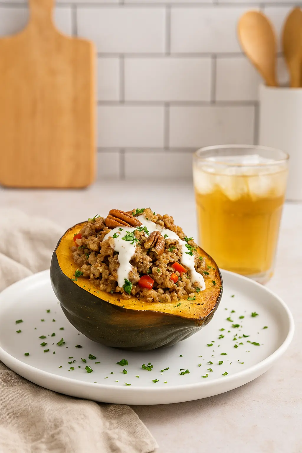 stuffed acorn squash baked