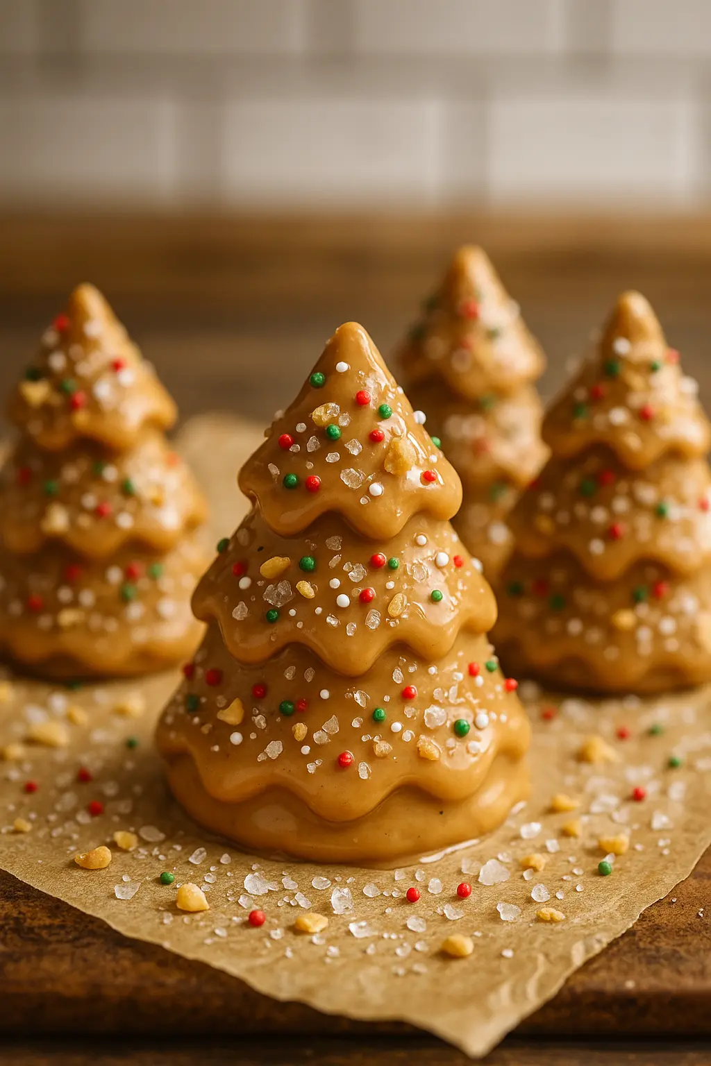 Easy Homemade salted peanut butter christmas trees